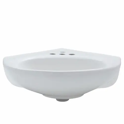 Pedestal Sink Cornice Vitreous China 22" W X 15.5" D White Gloss