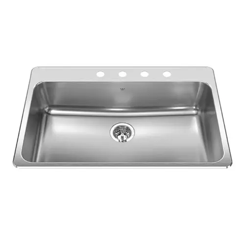 Kitchen Sink Kindred Stainless Steel Top Mount 22" W X 33-3/8" L Single Bowl Silver Stainless Steel Kitchen Sink Kindred Stainless Steel Top Mount 22" W X 33-3/8" L Single Bowl Silver Stainless Steel