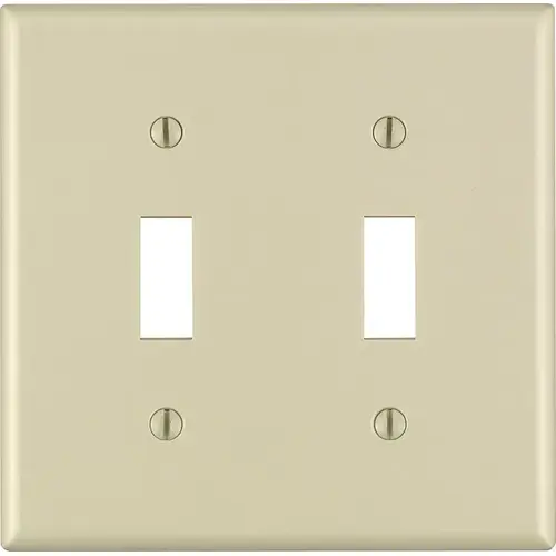 Wall Plate Ivory 2 gang Thermoset Plastic Toggle Ivory - pack of 25 Wall Plate Ivory 2 gang Thermoset Plastic Toggle Ivory - pack of 25