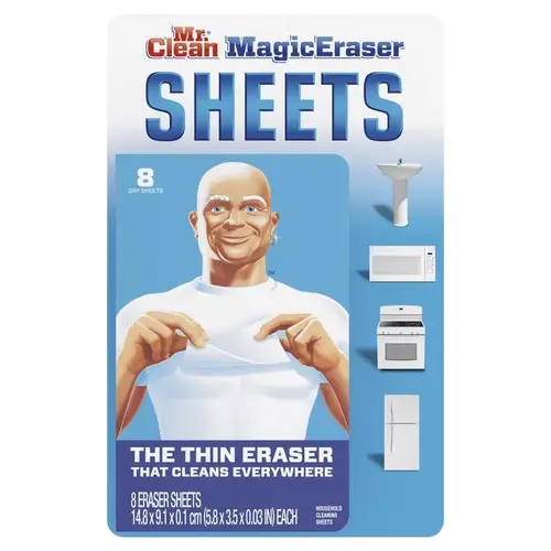 Magic Eraser Sheets Non-Scratch For Multi-Purpose 5.7" L White - pack of 16 Magic Eraser Sheets Non-Scratch For Multi-Purpose 5.7" L White - pack of 16