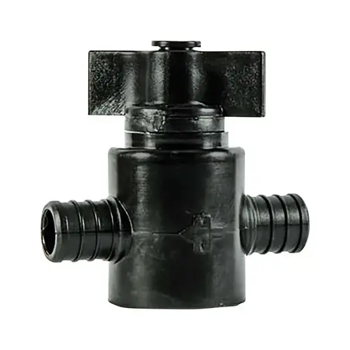 Straight Stop Valve Ecopoly 3/4" Crimp T X 3/4" S Plastic Black Straight Stop Valve Ecopoly 3/4" Crimp T X 3/4" S Plastic Black