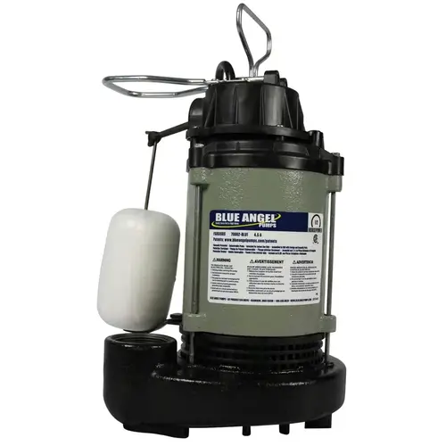 Sump Pump Blue Angel 1/2 HP 5,220 gph Cast Iron Vertical Float Switch AC Submersible Sump Pump Blue Angel 1/2 HP 5,220 gph Cast Iron Vertical Float Switch AC Submersible