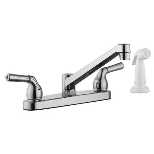 Kitchen Faucet Two Handle Chrome Side Sprayer Included Chrome Kitchen Faucet Two Handle Chrome Side Sprayer Included Chrome
