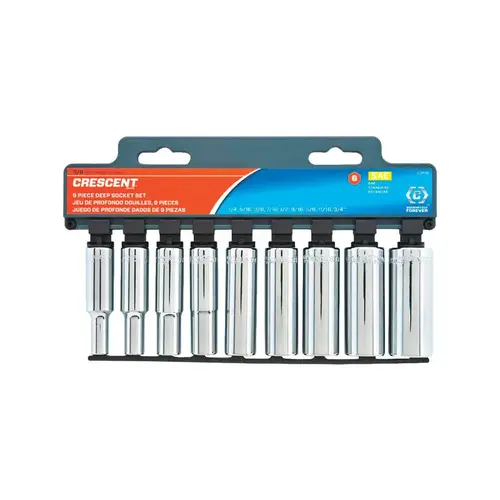 Deep Well Socket Set Assorted Sizes S X 3/8" drive S SAE 6 Point Deep Well Socket Set Assorted Sizes S X 3/8" drive S SAE 6 Point