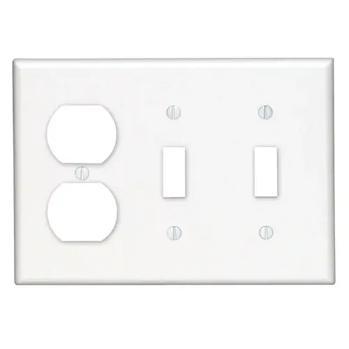 Wall Plate White 3 gang Thermoset Plastic Duplex/Toggle White Wall Plate White 3 gang Thermoset Plastic Duplex/Toggle White