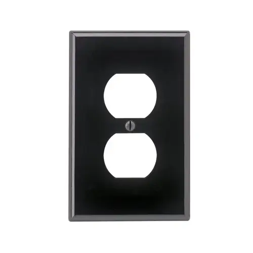 Wall Plate Black 1 gang Nylon Duplex Outlet Black