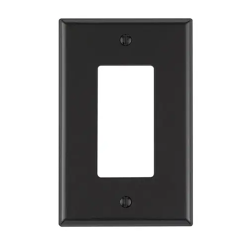 Wall Plate Black 1 gang Nylon GFCI/Rocker Black