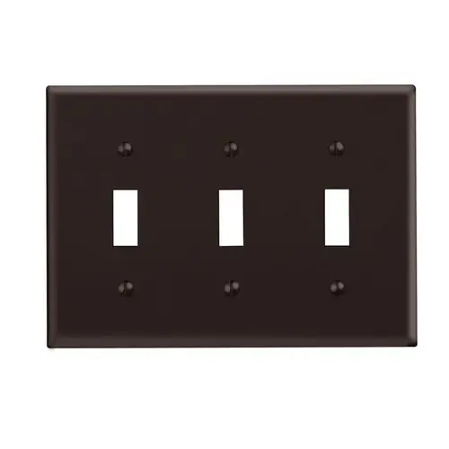 Wall Plate Brown 3 gang Thermoset Plastic Toggle Brown Wall Plate Brown 3 gang Thermoset Plastic Toggle Brown