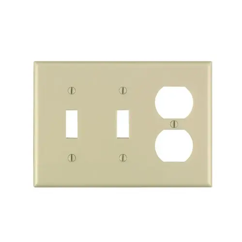 Wall Plate Ivory 3 gang Thermoset Plastic Duplex/Toggle Ivory Wall Plate Ivory 3 gang Thermoset Plastic Duplex/Toggle Ivory