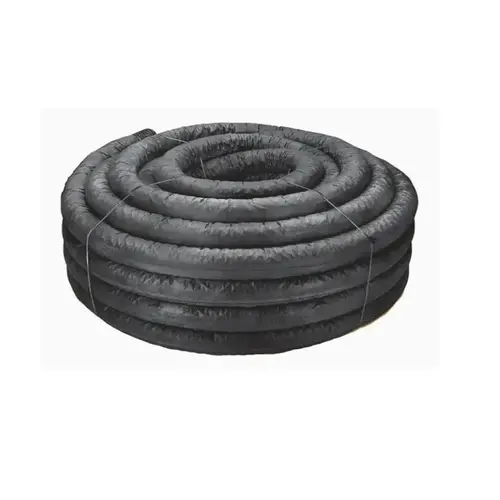 Drain Pipe with Sock 3" D X 100 ft. L Polyethylene Slotted Black