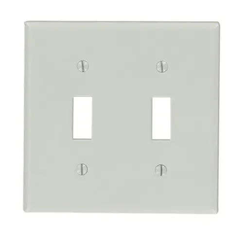 Wall Plate Gray 2 gang Thermoset Plastic Toggle Gray Wall Plate Gray 2 gang Thermoset Plastic Toggle Gray