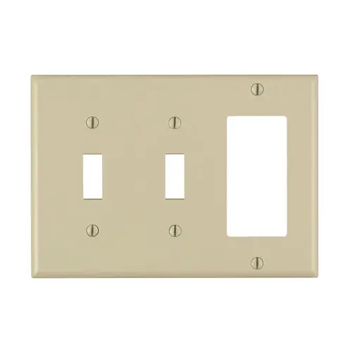 Wall Plate Ivory 3 gang Thermoset Plastic GFCI/Rocker/Toggle Ivory Wall Plate Ivory 3 gang Thermoset Plastic GFCI/Rocker/Toggle Ivory