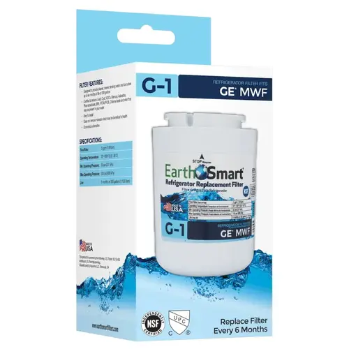 Earthsmart G-1 Single Refrigerator Filter Fits GE Mwf