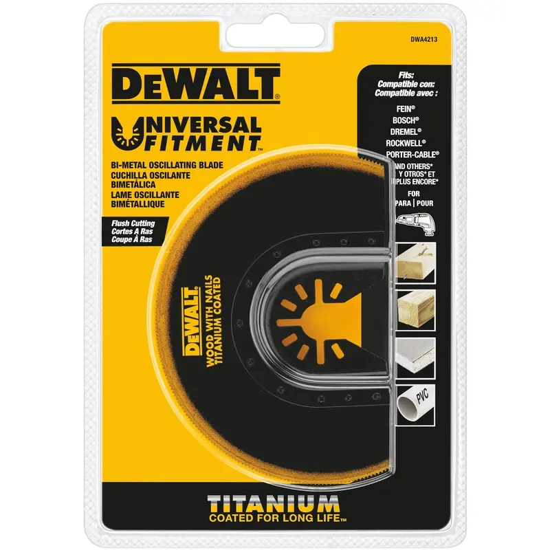 DEWALT Oscillating Blade Universal Fitment Titanium Flush Cut Round Black DWA4213