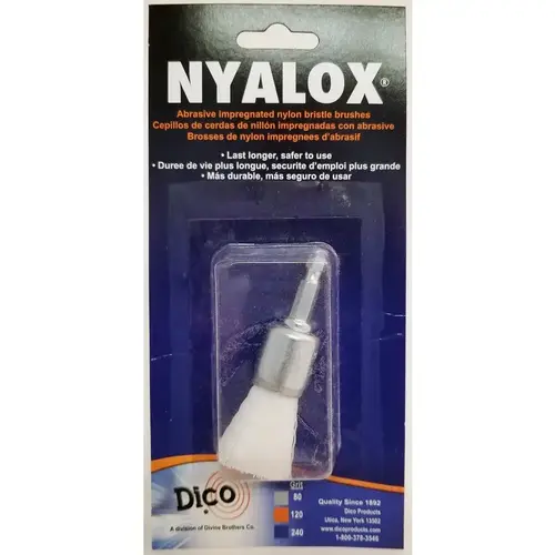 End Brush Nyalox 3/4" D X 1/4" S X 1/4" D Crimped Nylon Mandrel Mounted 4500 rpm