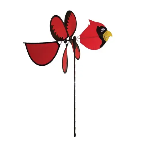 Garden Stake Spinner Multicolored Nylon 23" H Cardinal Multicolored