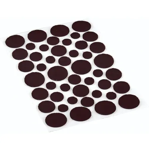 Furniture Pad, Felt Cloth, Brown, Round - pack of 46