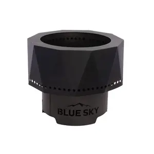 Blue sky International Limited PFP1513 Ridge 15 In. Round Steel Wood/Pellet High Efficiency Smokeless Fire Pit Black