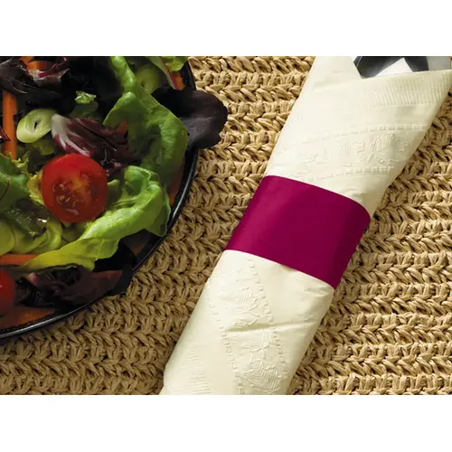 NAPKIN BANDS BURGUNDY PAPER 4.25X1.5
