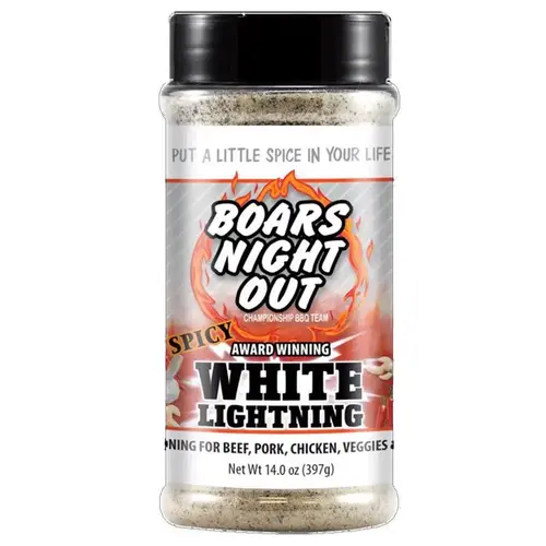Boar's Night Out Rub, Spicy White Lightning, 14 oz Can Boar's Night Out Rub, Spicy White Lightning, 14 oz Can