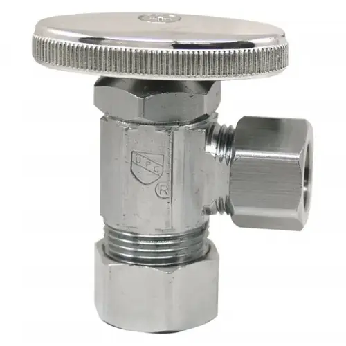Angle Valve 5/8" Compression in. X 1/2" Compression Chrome Plated Angle Valve 5/8" Compression in. X 1/2" Compression Chrome Plated