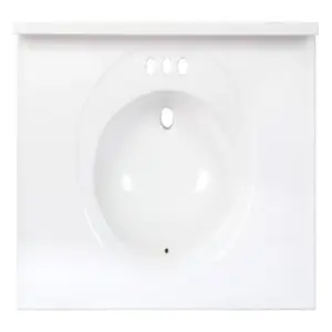 Arstar A223710113C1-3 Bathroom Sink Standard Cultured Marble 37" W X 22" D White Gloss