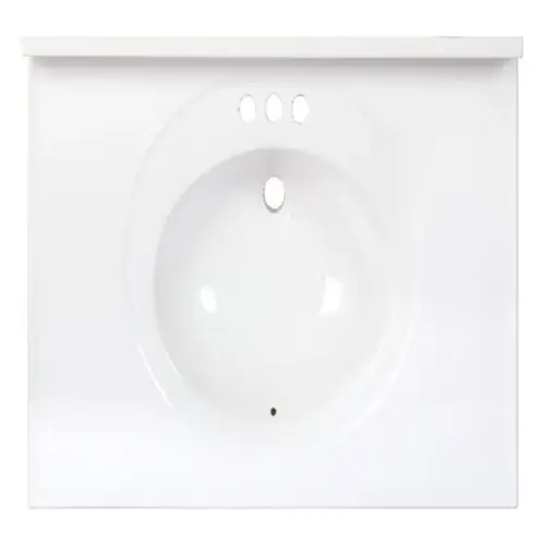 Bathroom Sink Standard Cultured Marble 37" W X 22" D White Gloss
