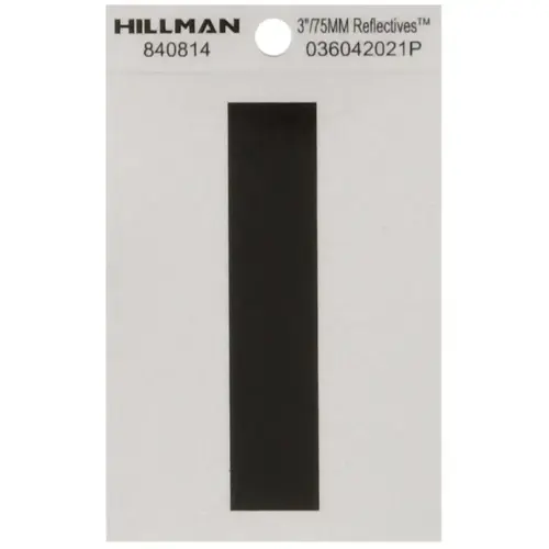 Letter 3" Reflective Black Mylar Self-Adhesive I - pack of 6 Letter 3" Reflective Black Mylar Self-Adhesive I - pack of 6