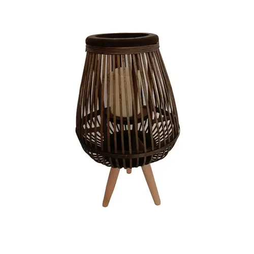 Lantern 18.5" Bamboo Brown Brown Lantern 18.5" Bamboo Brown Brown