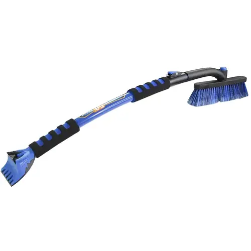 Ice Scraper/Snow Broom 50" Extendable Black/Blue - pack of 12