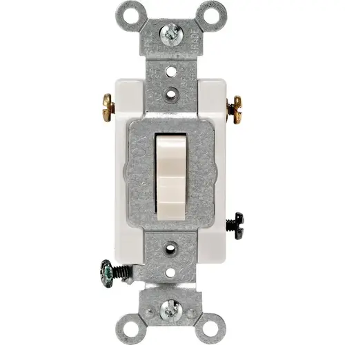 AC Quiet Switch 15 amps Three Pole Toggle Light Almond Light Almond AC Quiet Switch 15 amps Three Pole Toggle Light Almond Light Almond