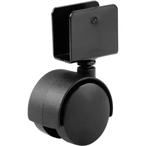 Swivel Caster, 1-5/8 in Dia Wheel, 3/4 in W Wheel, Nylon Wheel, Black, 40 lb - Pair Swivel Caster, 1-5/8 in Dia Wheel, 3/4 in W Wheel, Nylon Wheel, Black, 40 lb - Pair