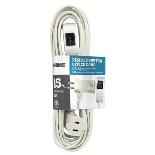 Power Cord 16/2 SPT-2 125 V 15 ft. L White Power Cord 16/2 SPT-2 125 V 15 ft. L White