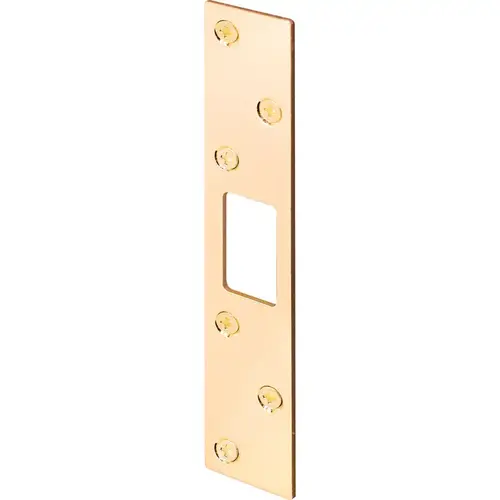 Deadbolt Strike, 5-7/8 in L, 1-1/8 in W, Steel, Brass Deadbolt Strike, 5-7/8 in L, 1-1/8 in W, Steel, Brass