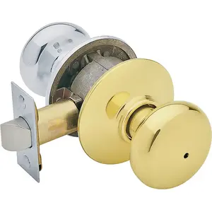 Schlage F40NPLY605x625 Plymouth Series Privacy Door Knob Set, Brass, Brass/Chrome