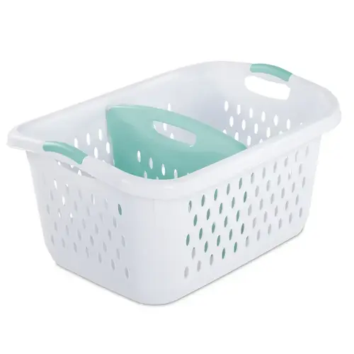 Divided Laundry Basket White Plastic White