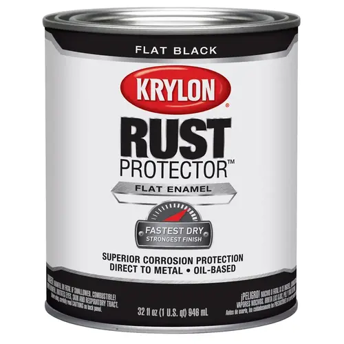 Protective Paint Rust Protector Indoor and Outdoor Flat Black Oil-Based Enamel 32 oz Black - pack of 2 Protective Paint Rust Protector Indoor and Outdoor Flat Black Oil-Based Enamel 32 oz Black - pack of 2