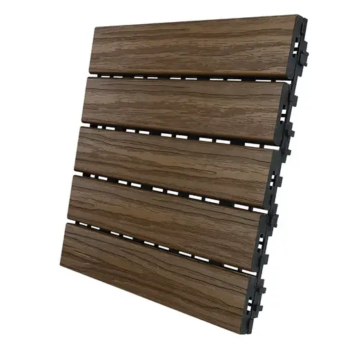 Balcony/Deck Tiles 12" W X 12" L Walnut Composite 6 sq ft Walnut Balcony/Deck Tiles 12" W X 12" L Walnut Composite 6 sq ft Walnut