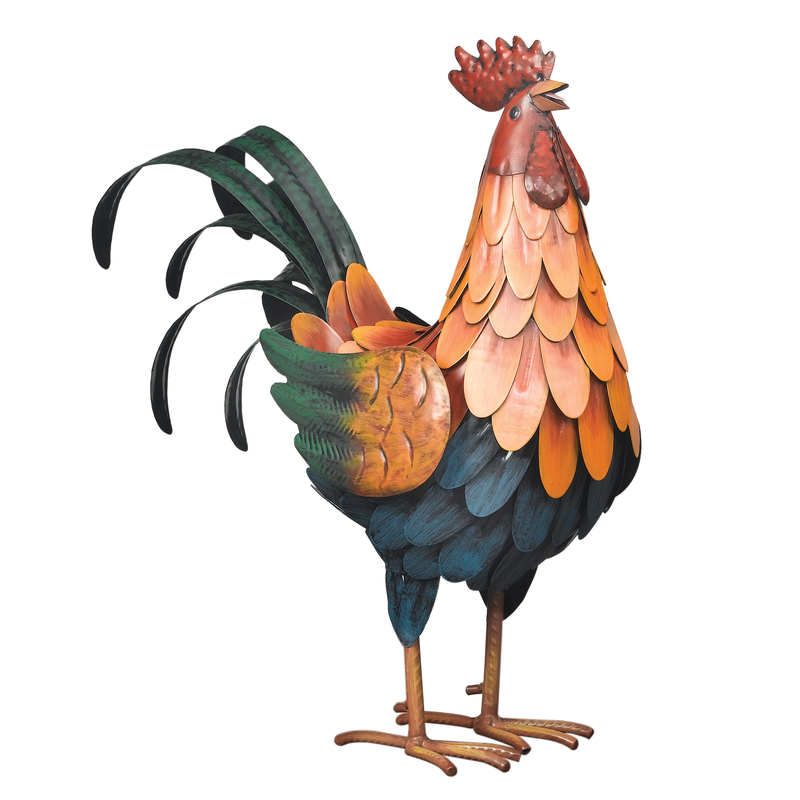 REGAL ARTS & GIFTS 10190 Statue Multicolored Metal 15.75" H Golden Rooster Multicolored