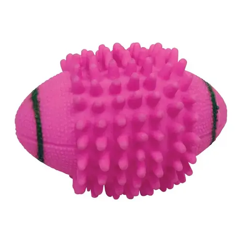 Squeaky Dog Toy Digger's Pink Spiked Football Vinyl Medium Pink Squeaky Dog Toy Digger's Pink Spiked Football Vinyl Medium Pink