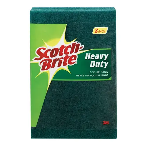 Scouring Pad, 6 in L, 9 in W Green - pack of 8