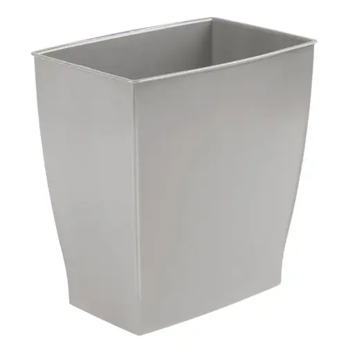 Wastebasket Mono 2.5 gal Gray Plastic Rectangular Gray Wastebasket Mono 2.5 gal Gray Plastic Rectangular Gray