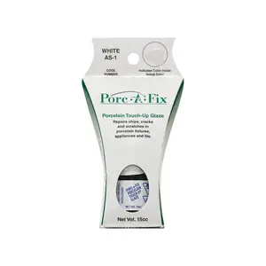 Porc-A-Fix AS-1 Porc-A-Fix American Standard White High Gloss Porcelain Touch-up Paint, 15cc