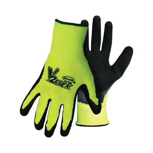 GUARDIAN ANGEL Breathable, High-Visibility Gloves, Men's, XL, Knit Wrist Cuff, Latex Coating, Polyester Glove - pack of 12 GUARDIAN ANGEL Breathable, High-Visibility Gloves, Men's, XL, Knit Wrist Cuff, Latex Coating, Polyester Glove - pack of 12