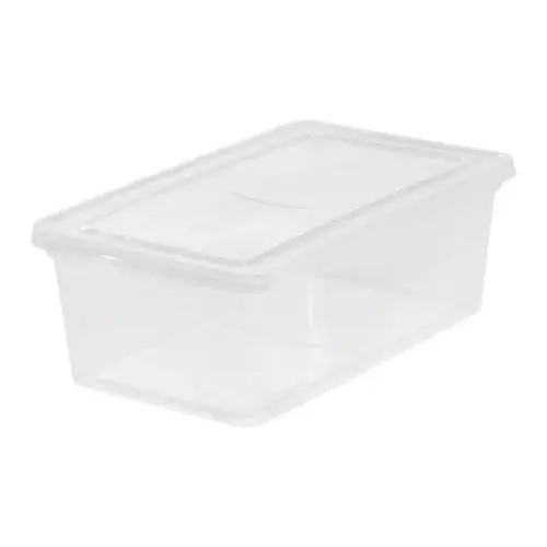 Storage Box 4.88" H X 8.25" W X 14.25" D Stackable Clear - pack of 18 Storage Box 4.88" H X 8.25" W X 14.25" D Stackable Clear - pack of 18