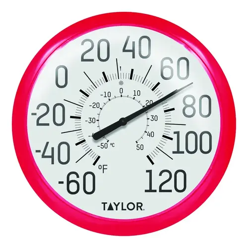 Dial Thermometer Plastic Red 13.25" Red Dial Thermometer Plastic Red 13.25" Red