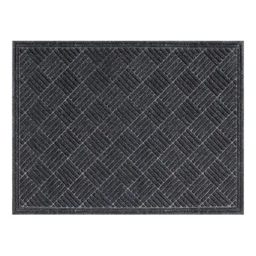 Floor Mat Contours 48" L X 36" W Charcoal Indoor and Outdoor Polyester/Vinyl Nonslip Floor Ma Charcoal - pack of 2