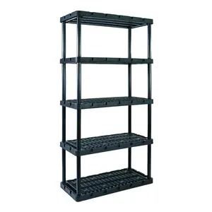 Gracious Living 91086-1C Shelving Unit Knect-A-Shelf 72" H X 36" W X 18" D Resin Black