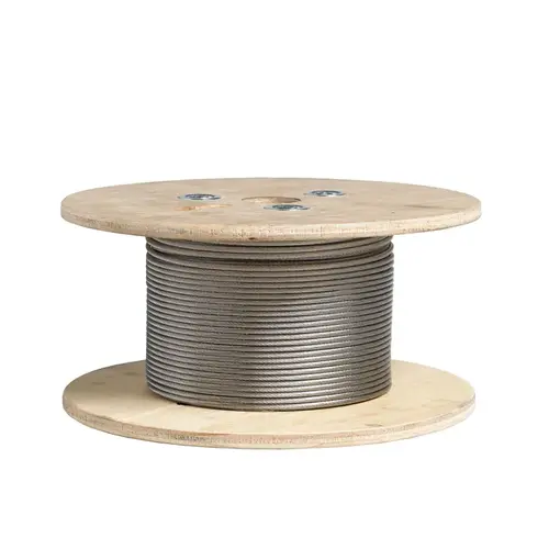 Cable 0" H X 1/8" W X 500 ft. L Stainless Steel Silver Cable 0" H X 1/8" W X 500 ft. L Stainless Steel Silver