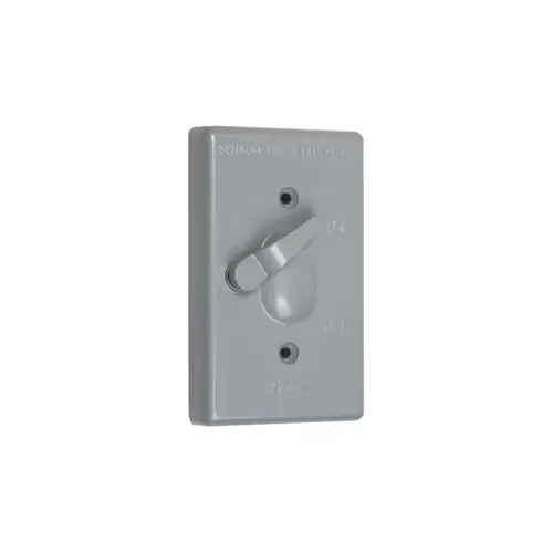 Weatherproof Cover Rectangle Die-Cast Metal 1 gang Gray Weatherproof Cover Rectangle Die-Cast Metal 1 gang Gray